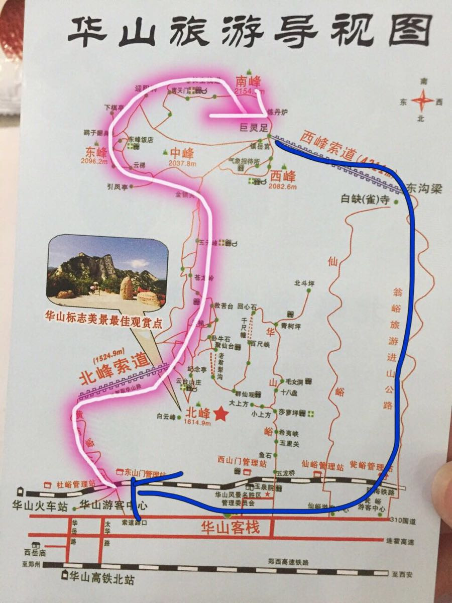 华山游览线路